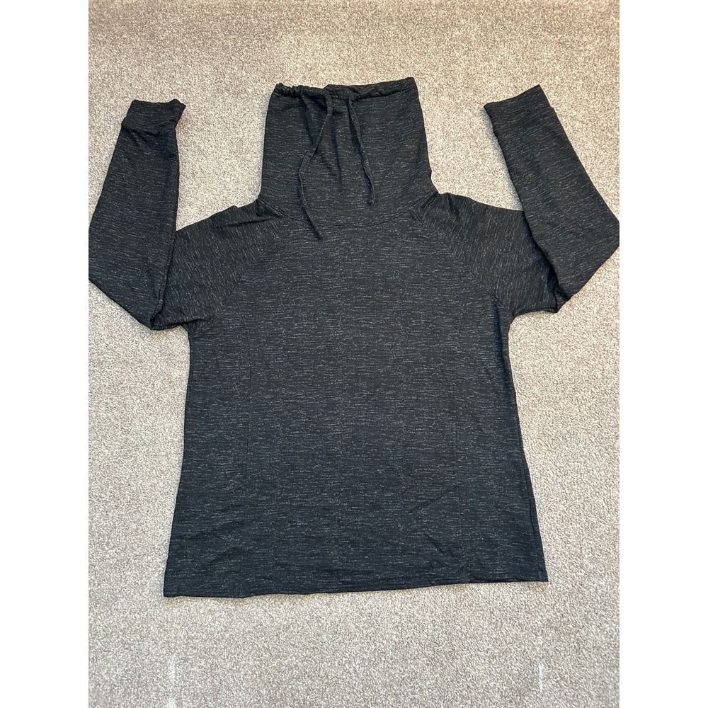 32 Degrees Heat Funnel Neck Pullover Women XL Black Excellent Space Dye Top